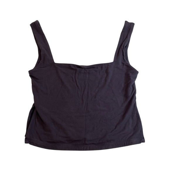 🧁white fox dark gray tank top minimalist basic layering - Picture 2 of 8